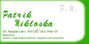 patrik mikloska business card